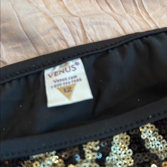 NWOT VENUS Black and Gold Sequin BIKINI - Picture 2 of 6